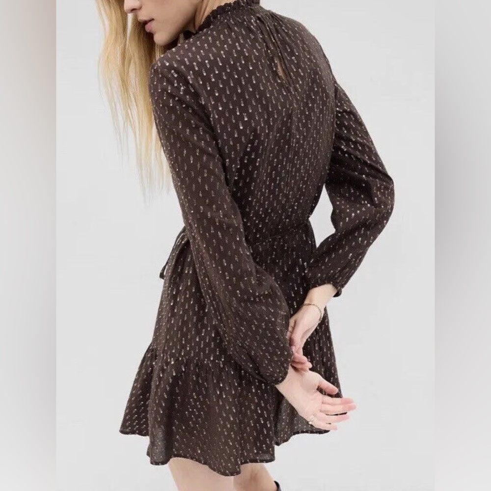 NWT - GAP mock neck metallic mini dress